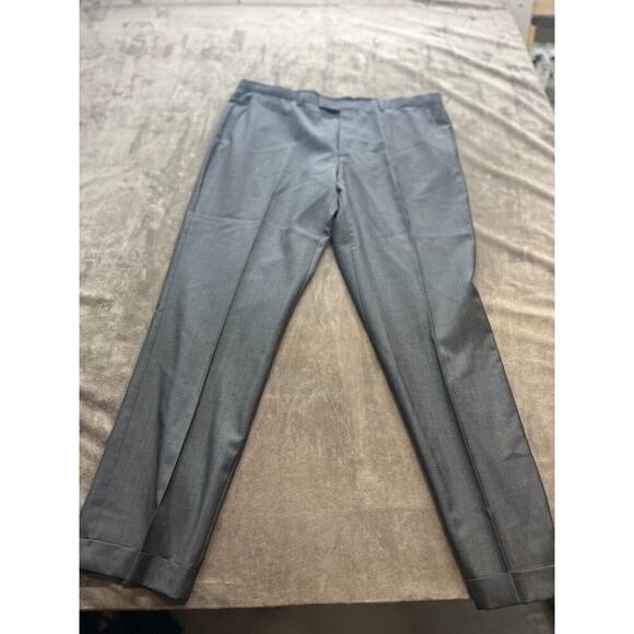 Hugo Boss Pants Mens 38R Gray Pleated Suit Trousers‎ Tapered 38x31 - Picture 1 of 8